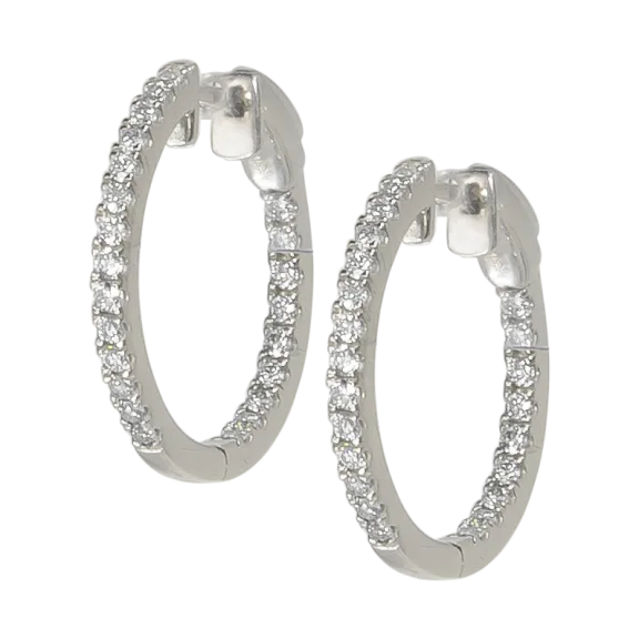 Diamond Muse Inside Out 1/2 Carat TW Lab Grown Diamond Hoop Earrings