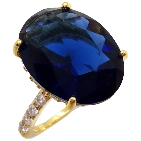 Savvy Cie 18k Gold Royale Sapphire Ring