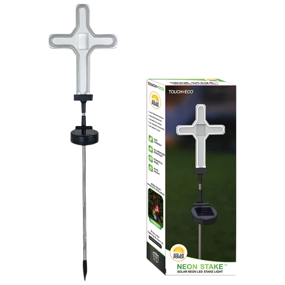 Touch Of Eco Solar LED Decorative Neon Garden Stake Light (Cross)