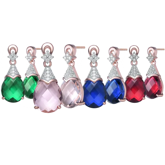 Sterling Silver Pear Shaped Earrings
