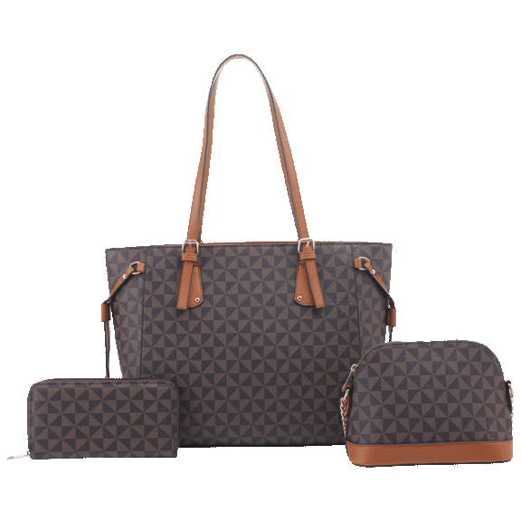 Malibu Skye Mindy 3-in-1 Print Tote With Solid Trim