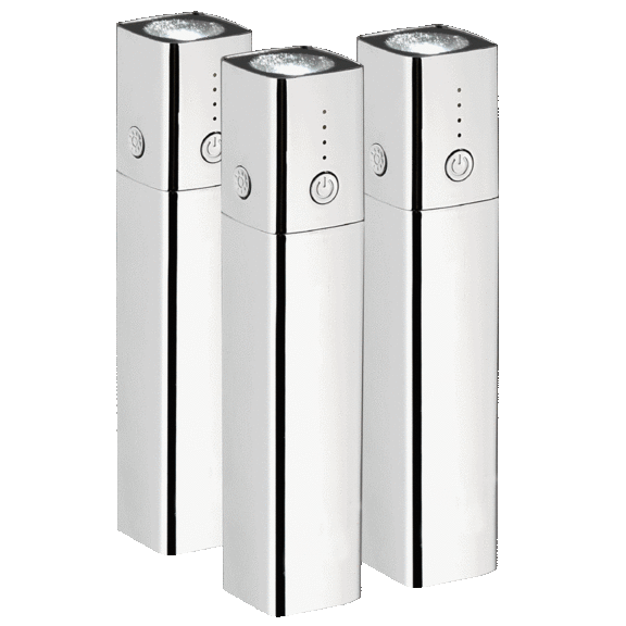 3-Pack: Halo Shine 3,000mAh 2-in-1 Flashlight Power Bank