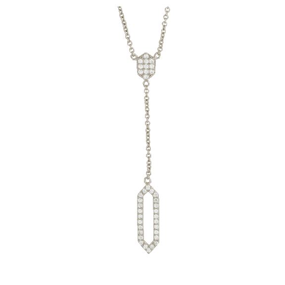 Sole du Soleil Lily 18k Plated Geometric Drop Necklace