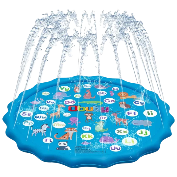 Obuby 60" Sprinkle & Splash Play Mat (Animals & ABC)