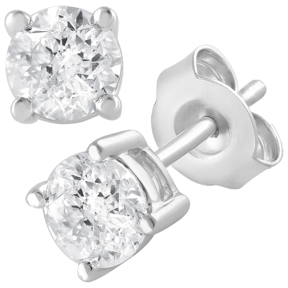 Beyond Brilliance 1 Carat TW Lab Grown Diamond Stud Earrings in Sterling Silver