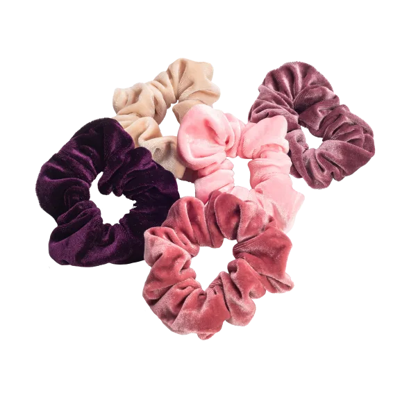 5-Pack Zoe Ayla Velvet Scrunchies