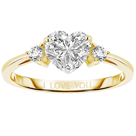 3 Stone Ring Lab Created