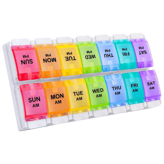 Ciana AM/PM Weekly Seven Day Colorful Pill Organizer