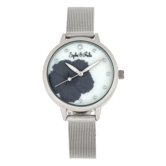 Sophie & Freda Raleigh Mother-Of-Pearl Bracelet Watch with Swarovski Crystals