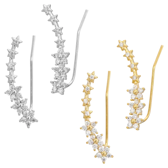 Savvy Cie 18K Gold Plated Ear Climbers