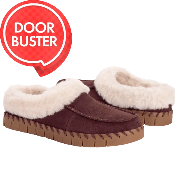 MUK LUKS Women's Flexi Buffalo Faux-Fur Clogs