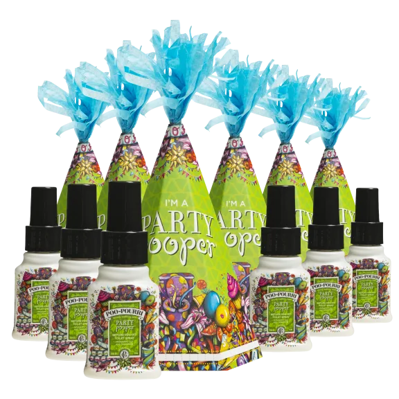 6-Pack: Poo-Pourri Party Pooper Party Hat Gift Set (6x 2oz Sprays)