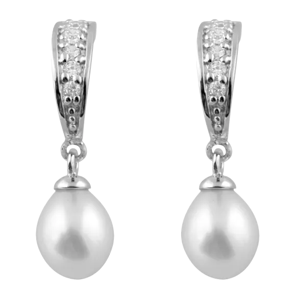 Splendid Pearls 7-8mm Sterling Silver Pearl Earrings