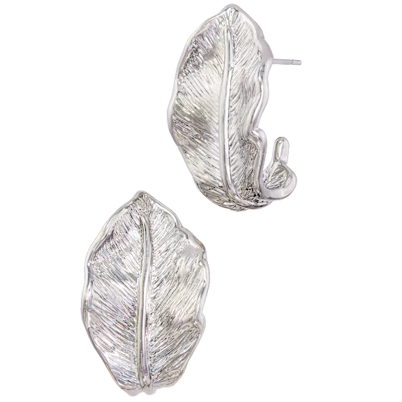 Savvy Cie Leaf Hoop Earrings