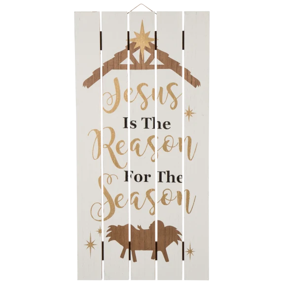 Glitzhome 27.95"H Wooden Nativity Wall Decor