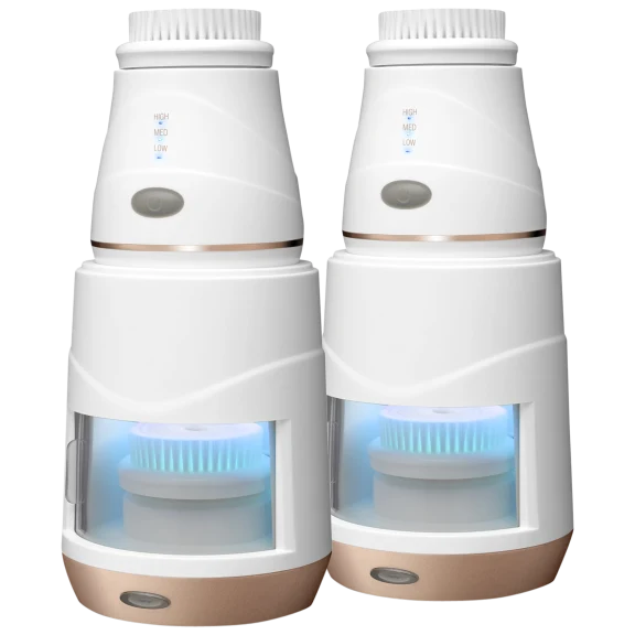 2-Pack: Conair True Glow Facial Brush with UV Brush Sterilizer
