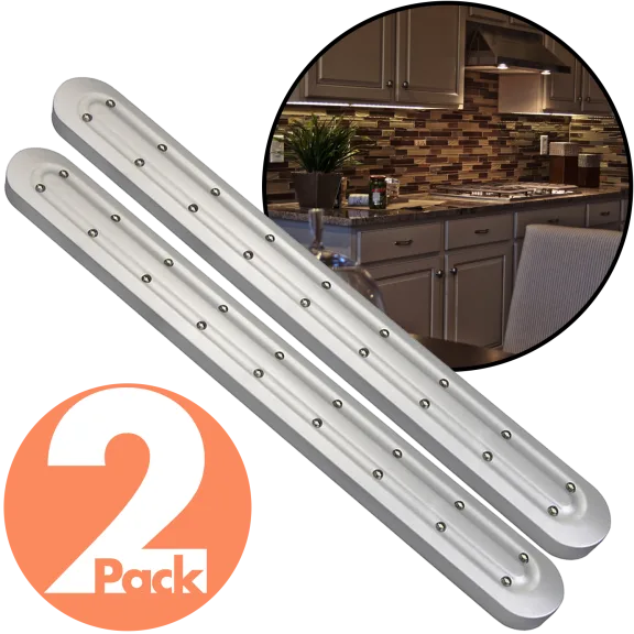 2-Pack 16-Inch Linkable LED Under Cabinet Bars by Amertac