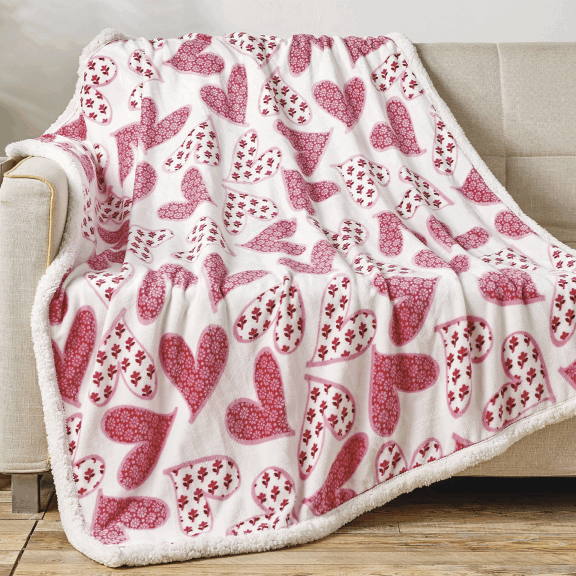 Luxury Home Ultra Soft Microplush Printed Sherpa Throw Blanket
