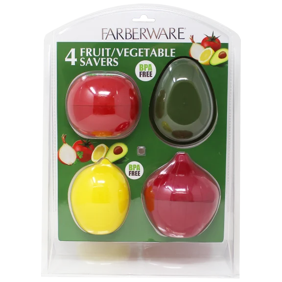 Farberware 4-Pack Vegetable Savers (Lemon, Avocado, Onion, Tomato)