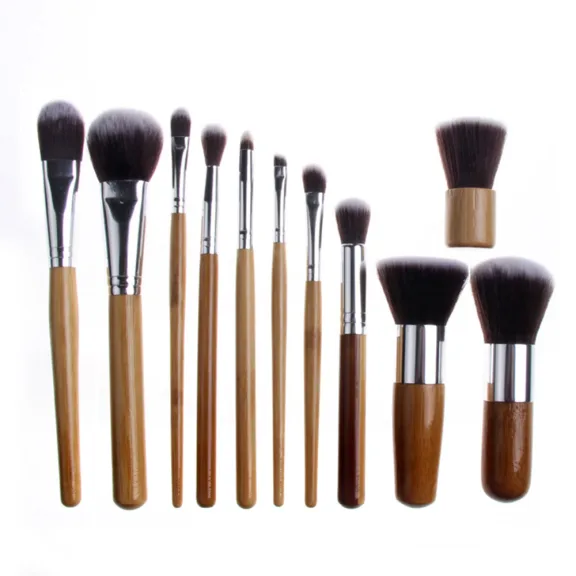 Zoë Ayla Professional 11-Piece Bamboo Eco Makeup Brush Set with Handy Carry Bag