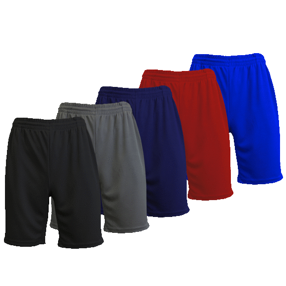 Galaxy By Harvic Men's 5-Pack Lightweight Moisture Wicking Mesh Shorts