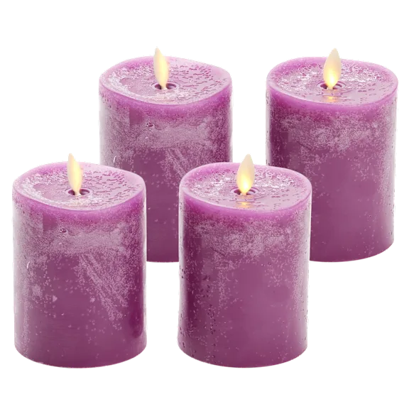 4-Pack: Luminara Flameless 4.5" Chalky Pillars