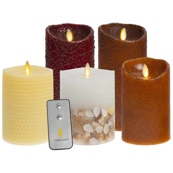 5-Pack: Luminara® Real-Flame Effect LED Candles with Remote