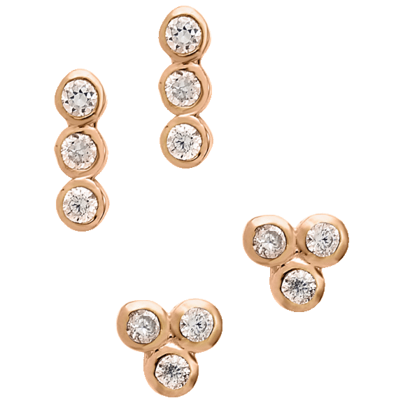 2-Pack: Rox & Rose Sterling Silver Bezel Earring Set