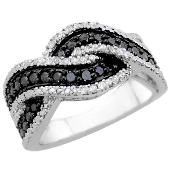 Savvy Cie 0.25 TCW Black Diamond Ring