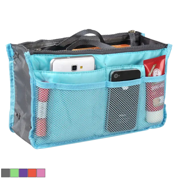 The 13-Pocket Travel Handbag Organizer