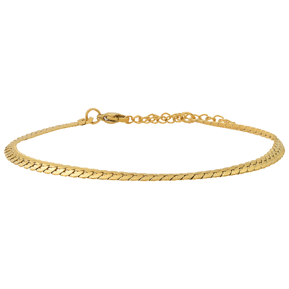 SteelTime Stainless Steel Plated Flat Cuban Link Anklet