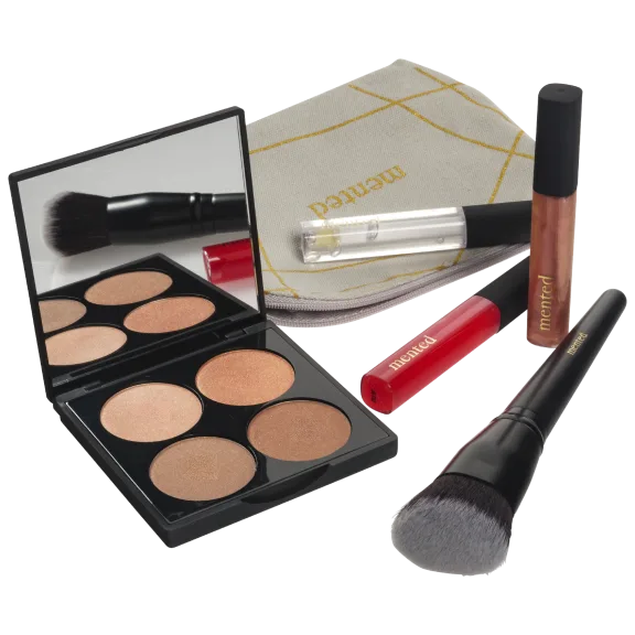 Mented Sheer Gloss Trio & Highlighter 2-Piece Set with Angled Brush