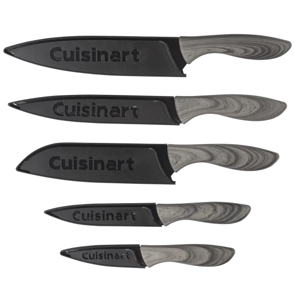 Cuisinart 10-Piece Ceramic Coated Knife Set with Faux Wood Handles
