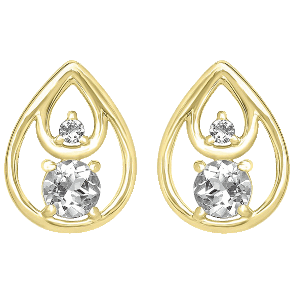 Gemistry Gold over Sterling Silver Genuine Stone Teardrop Stud Earrings
