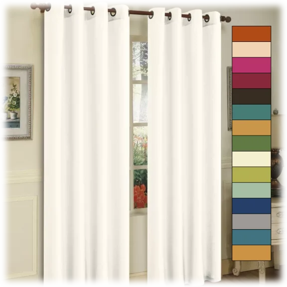 J&V Textiles Premium Faux Silk Curtains with Grommets