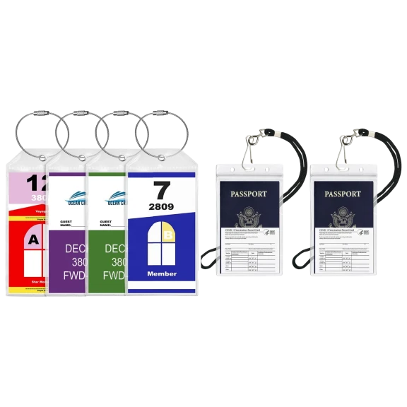 Ciana Cruise Luggage Tags with Passport and Vaccination Card Holders