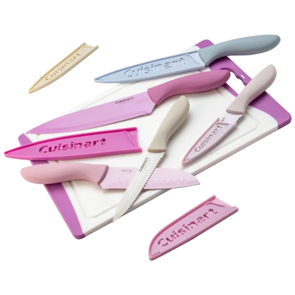 Cuisinart® Advantage 5-Piece Ceramic Coated Pastel Knife Set & Cutlery Board