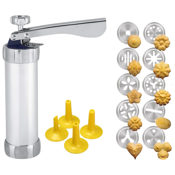 Titan DIY 25-Piece Cookie Biscuit Churro Press and Decoration Gun Kit