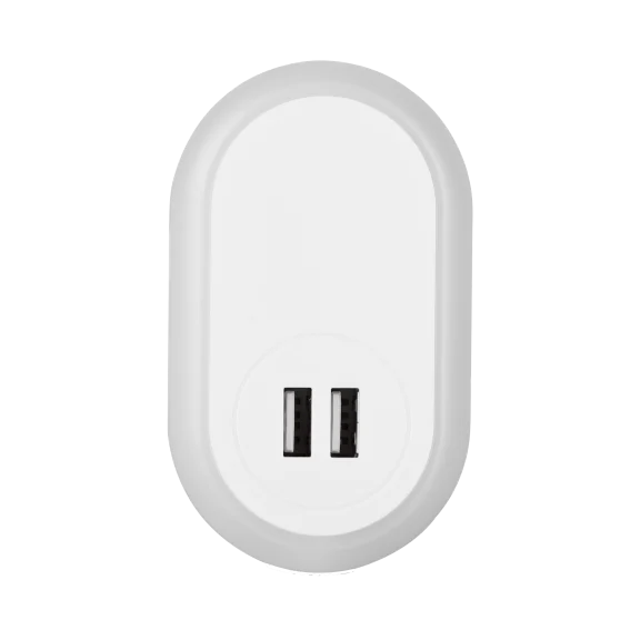 LAX Dual-USB Wall Charger with Night Light