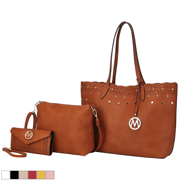 3-Piece: MKF Collection Mariahna Shopper Tote Crossbody & Wallet