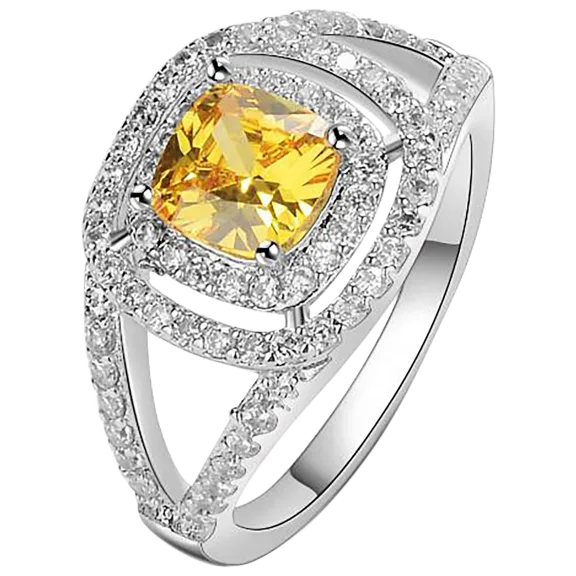 Hollywood Sensation White Gold Plated Oasis Crystal Ring