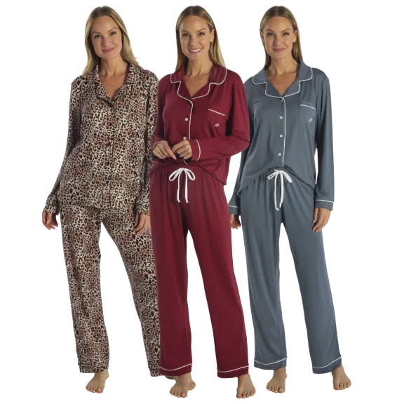Born Long Sleeve Notch Collar & Pant Pajama Set