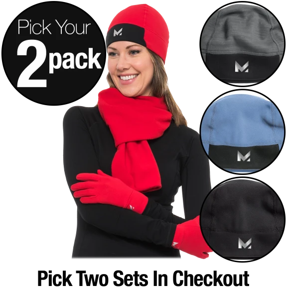 Build-Your-2-Pack of RadiantActive 3-Pc Beanie, Scarf and Glove Set by Mission