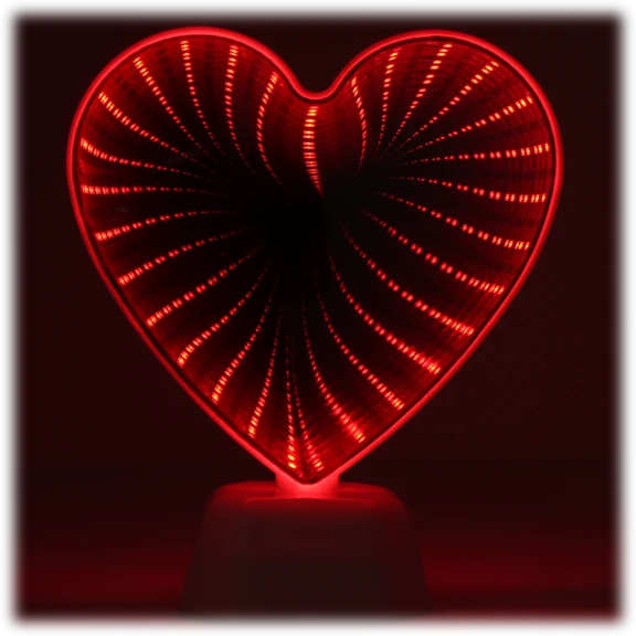 Hearth & Haven Laser Light Desktop Heart Infinity Mirror