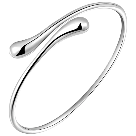Hollywood Sensation Sterling Silver Plated Double Teardrop Bracelet