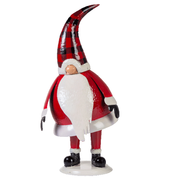 Wind and Weather Holiday Indoor/Outdoor Painted Metal Gnome Bobble Figure