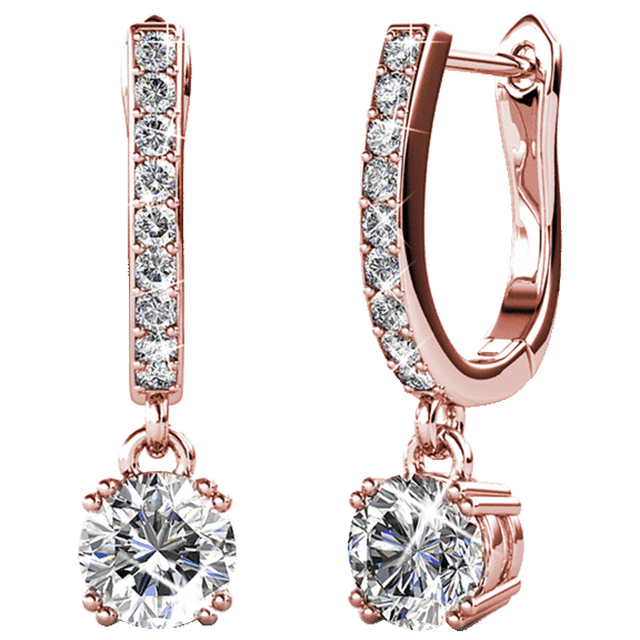 Cate & Chloe McKenzie Swarovski Crystal Earrings with Dangle in 18K Gold Plating