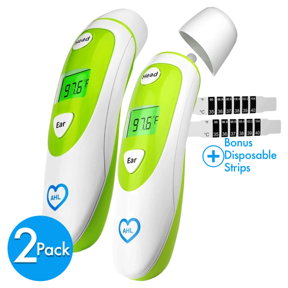 2-Pack: Forehead and Ear Digital Instant-Read Thermometers