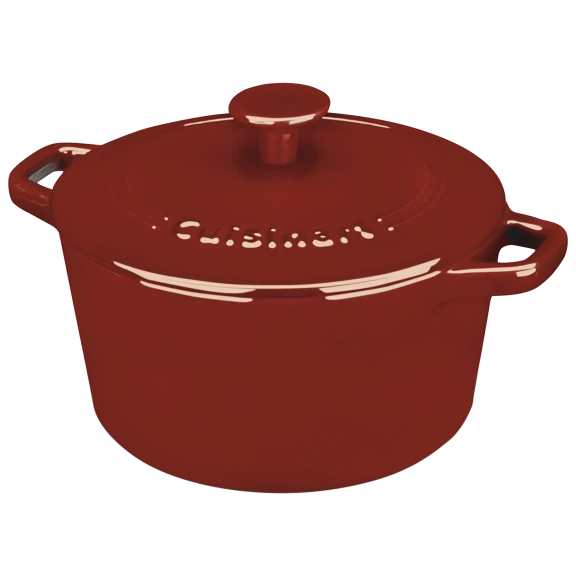 Cuisinart Cast Iron 3 Quart Enamel Round Casserole Dish with Cover