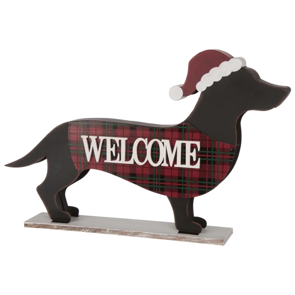 Glitzhome 21.93“L Wooden/Metal Dachshund Porch Sign